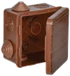 Коробка распаячная КМ для открытой проводки с откидной крышкой 80х80х50мм IP54 7 гермовводов дуб IEK0