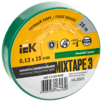 MIXTAPE 3 Изолента 0,13х15мм зеленая 20м IEK