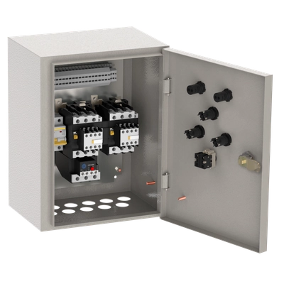 Ящик управления Я5431-3874 реверсивный без автоматического выключателя 1 фидер с переключателем на автоматический режим 63А IEK