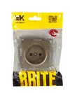 BRITE 1-gang socket without earthing with protective shutters 10A RSsh10-2-BrSh champagne IEK6