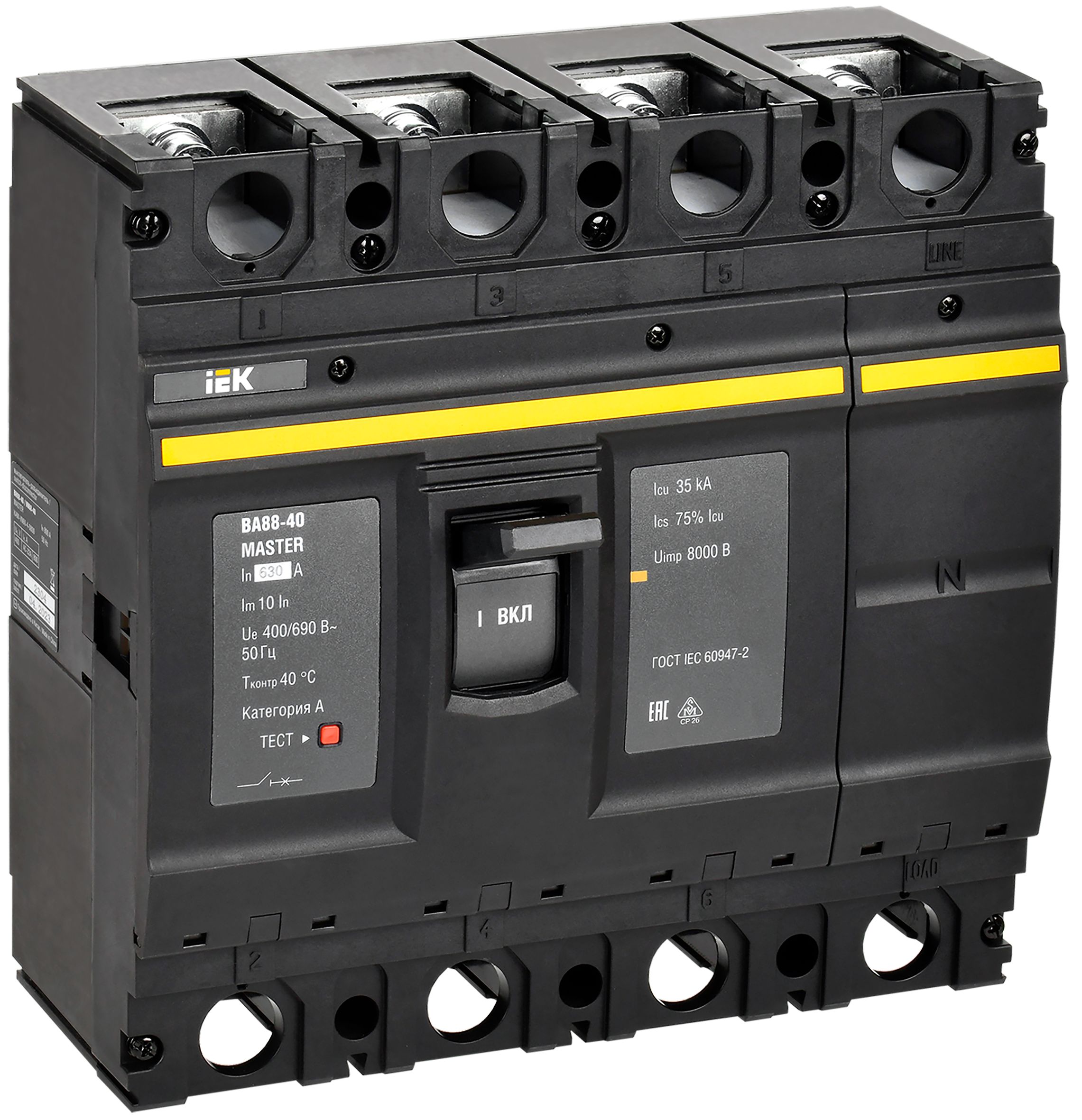 Выключатель автоматический ВА88-40 4P 630А 35кА MASTER IEK