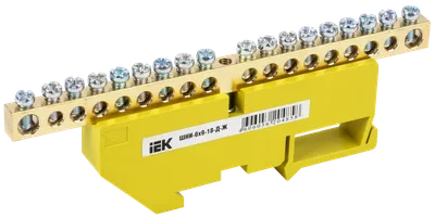 Шина PE "земля" на DIN-изол ШНИ-6х9-18-Д-Ж IEK (YNN10-69-18D-K05 ...