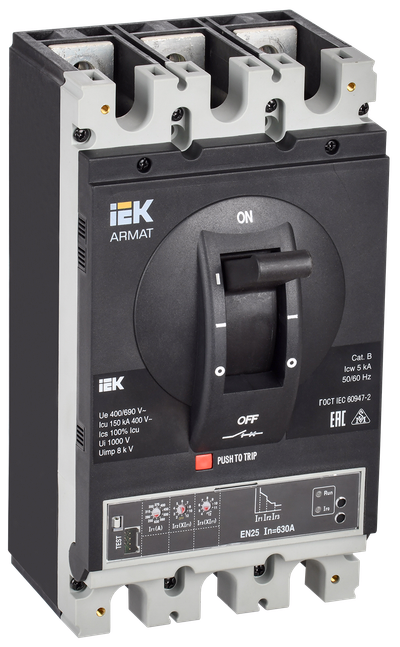 ARMAT Автоматический выключатель в литом корпусе 3P типоразмер I 150кА 630А расцепитель электронный стандартный IEK
