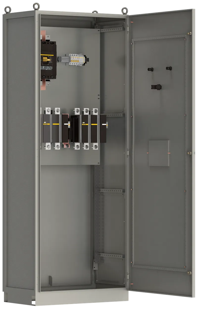 Шкаф управления ШУ8253-62А2 УХЛ4 выключатели автоматические 1Р 1х6А 3Р 1х6А контакторы 2х630А IEK