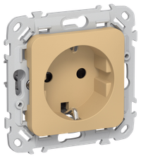 FLITE Розетка с заземлением с защитными шторками безвинтовое крепление 16А РСш11-1-ФлШм шамуа IEK