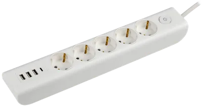 MODERN Extension cord U05V 5 places with earthing contact 2m 3x1mm2 16A/250V USBx4 white IEK