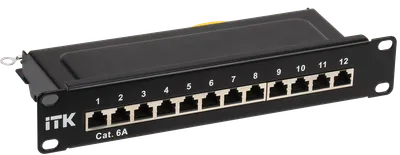 ITK 1U патч-панель кат.6A STP 12 портов 10" (Dual IDC)