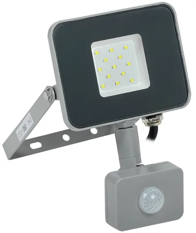 LED floodlight SDO 07-10D gray with Motion Sensor IP44 IEK
