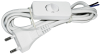 Шнур УШ-1КВ опрессованный с вилкой со встроенным выключателем 2х0,75/2м белый IEK0