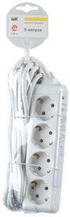Удлинитель У04 4 места с заземлением 5м 3х1мм2 16А/250 IEK1