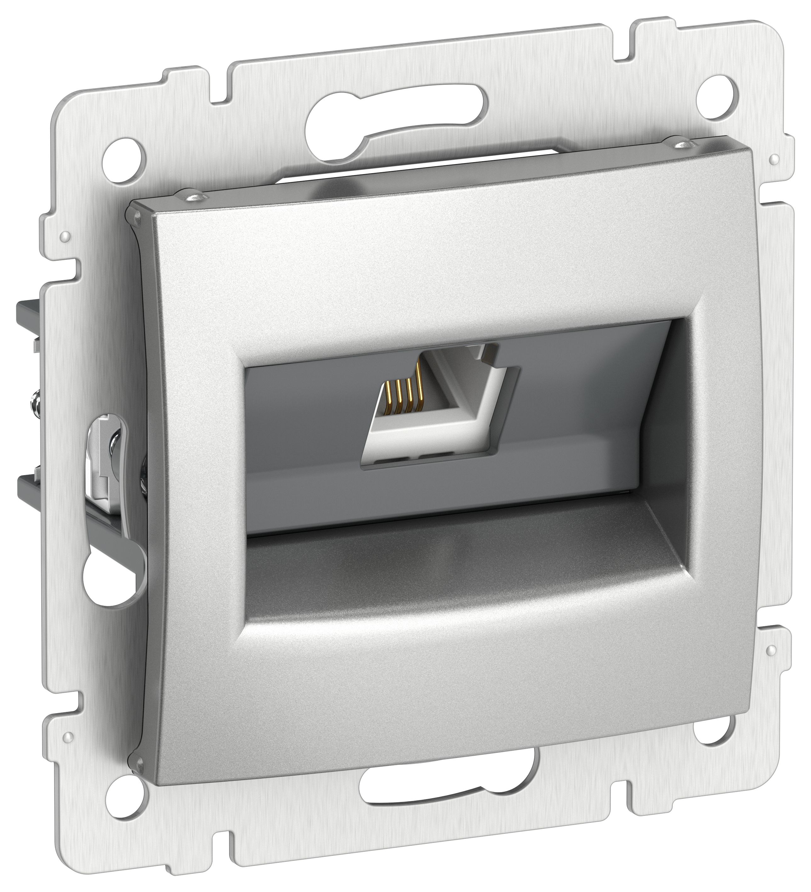 IEKVALENA Розетка телефонная RJ11 6943471 алюминий IEK