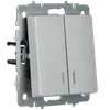 BRITE 2-gang switch with indication for hotels 10А ВС10-2-9-BrА aluminum IEK3