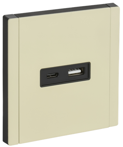 FORTE&PIANO Розетка USB A+C 3,1А FP850M металл слоновая кость IEK