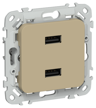 FLITE Розетка USB A+A 3,1А РЮ-2-ФлХ хаки IEK