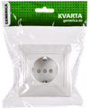 KVARTA Розетка 1-местная с заземлением с защитными шторками 16А РСш10-3-КБ белый GENERICA1
