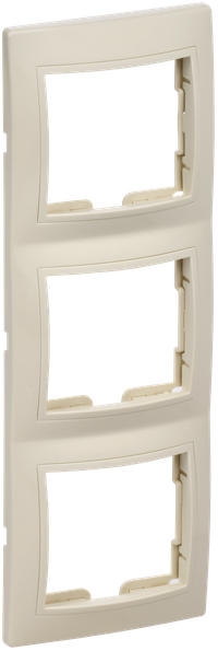 KVARTA Рамка 3-местная вертикальная РВ-3-ККм кремовый GENERICA