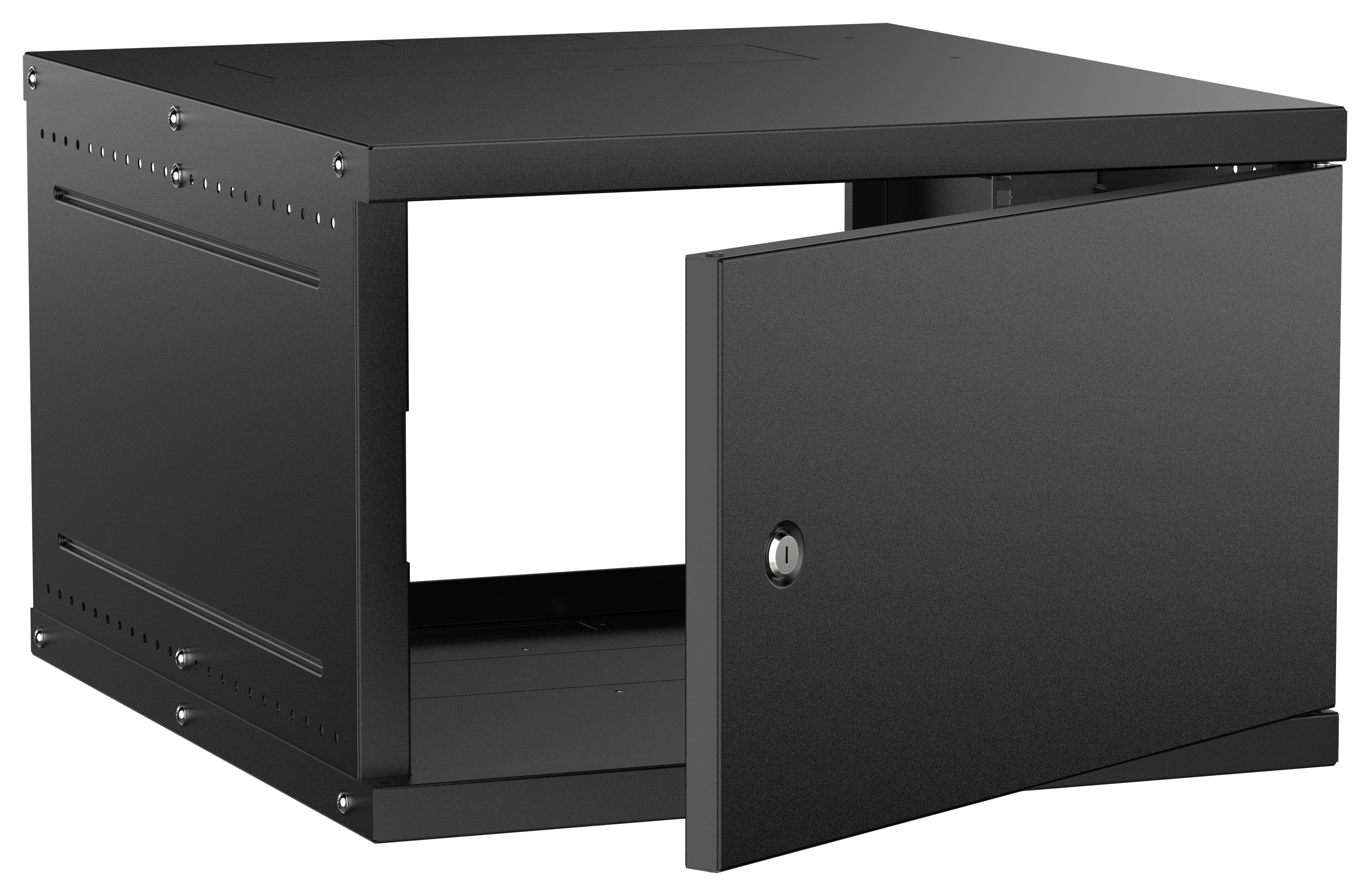 Шкаф настенный 19" 6U 600х650мм металлическая дверь черный GENERICA (LWE5-06U67-MF-G)