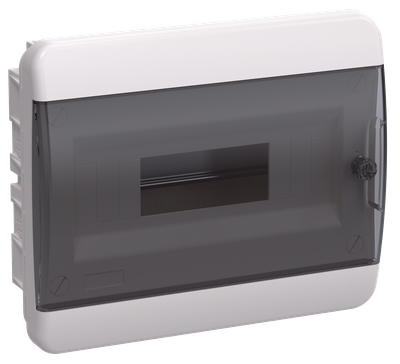 TEKFOR Корпус пластиковый ЩРВ-П-12 IP41 черная прозрачная дверь IEK
