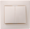 VC10-2-0-Km Double-button switch 10A (ceramic) KVARTA (cream) IEK0