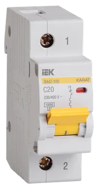 KARAT Automatic circuit breaker BA47-100 1P C 20A 10kA IEK