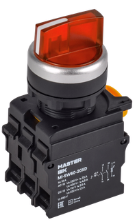 Illuminated switch 3 positions 2NO red MASTER IEK