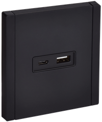 FORTE&PIANO Розетка USB A+C 18Вт FP151M металл черный IEK