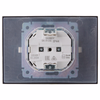 SKANDY Розетка 2-местная и крышкой 16А в сборе IP44 SK-R12G графит IEK2