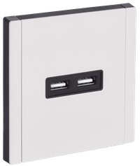 FORTE&PIANO Розетка USB A+A 3,1А FP249M металл белый IEK