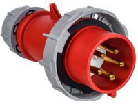 Вилка переносная с ф/и ССИ-0252ф 32А-6ч 380В 3P+PE+N IP67 IEK