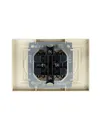 BRITE 2-gang socket without earthing with protective shutters 10A, complete RSsh12-2-BrKr beige IEK4