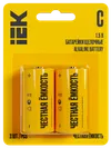 Батарейка щелочная Alkaline LR14/C (2шт/блистер) IEK0