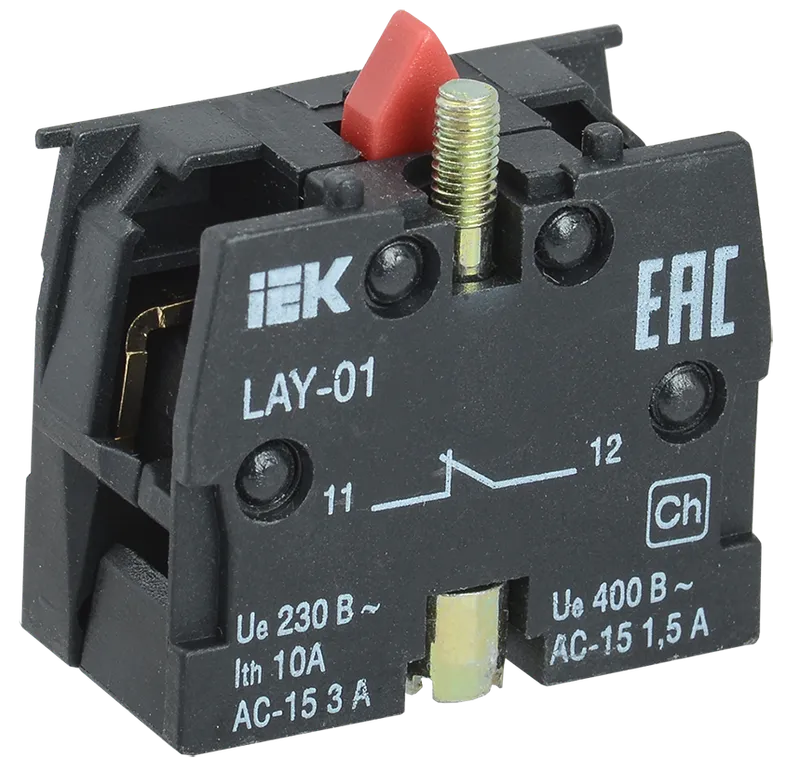 Контактный блок 1р для серии LAY5 IEK (BDK11) - характеристики ...