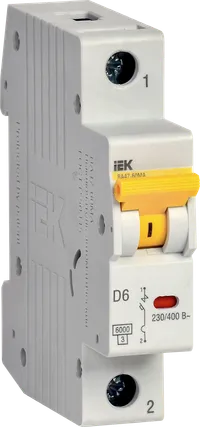 Miniature circuit breaker VA47-60MA without thermal releaser 1P 6A 6kA D IEK