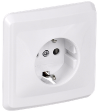 VEGA Розетка 1-местная с заземлением без защитных шторок 16А РС10-3-ВБ белый GENERICA
