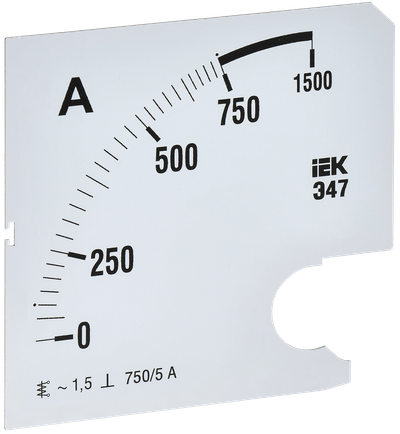 Шкала сменная для амперметра Э47 750/5А класс точности 1,5 96х96мм IEK