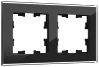 BRITE Frame 2-gang RU-2-2-BrCh glass black IEK