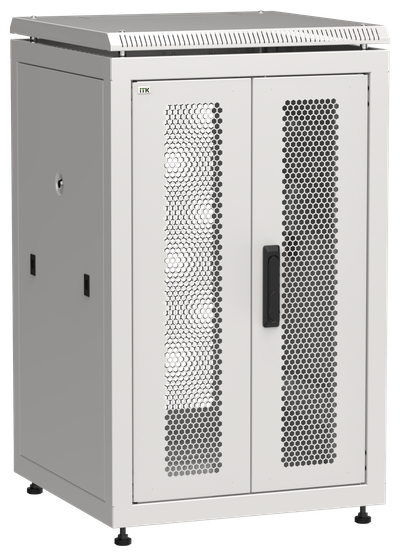 ITK LINEA N Шкаф сетевой 19" 18U 600х600мм двери передняя перфорированная задняя двустворчатая перфорированная серый