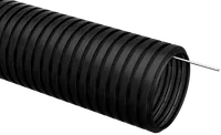 Corrugated HDPE pipe d16 with a broach tool (100 m) IEK black