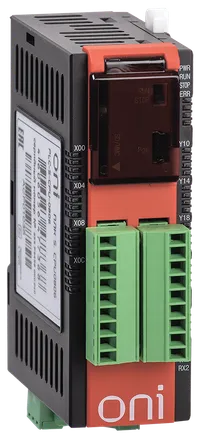 ПЛК S. Модуль ЦПУ серии ONI встроенные 8 дискретных входов (Sink/Source) и 6 дискретных выходов (реле), интегрированный RS232 1 канал, Ethernet 10/100 Мб 1 канал, RS485 1канал. Напряжение питания 24 В DC