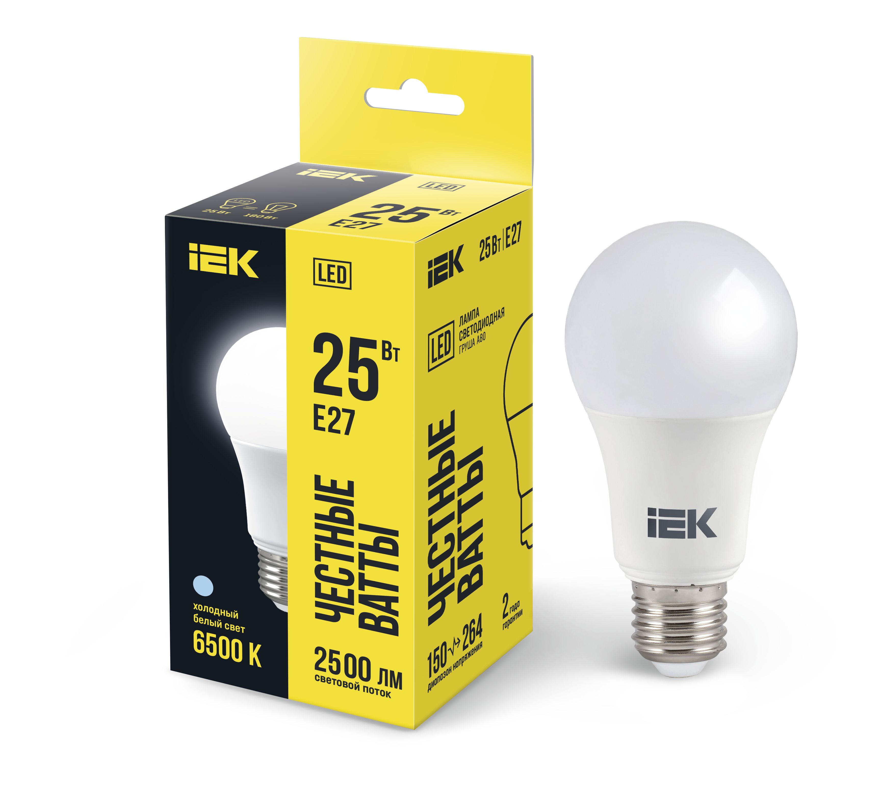 Лампа светодиодная A80 груша 25Вт 230В 6500К E27 IEK (LLE-A80-25-230-65-E27)