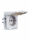 BRITE Розетка 1-местная с заземлением с защитными шторками и крышкой 16А IP44 РСбш10-3-44-БрА алюминий IEK1