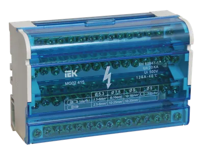 Шины на DIN-рейку в корпусе (кросс-модуль) ШНК 4х15 3L+PEN IEK