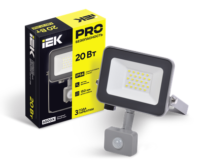 LED floodlight SDO 07-20D gray with Motion Sensor IP44 IEK