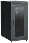 ITK LINEA N Шкаф сетевой 19" 24U 600х1000мм стеклянная передняя дверь задняя перфорированная черный0