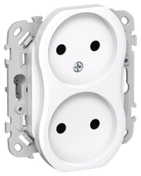 FLITE Розетка 2-местная без заземления без защитных шторок 10А РС02-0-ФлБ белый IEK