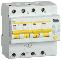 Дифференциальный автоматический выключатель АД14S 4Р 63А 100мА IEK