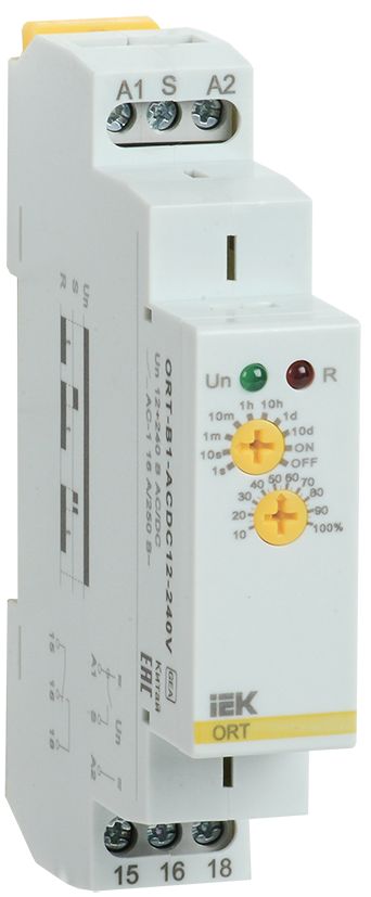 Реле задержки выключения ORT 1 контакт 12-240В AC/DC IEK (ORT-B1-ACDC12-240V)
