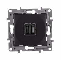 ETIKA Розетка USB C+C 15Вт антрацит