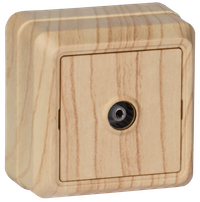 OKTAVA Розетка 1-местная TV для открытой установки РТВ20-ОС сосна GENERICA