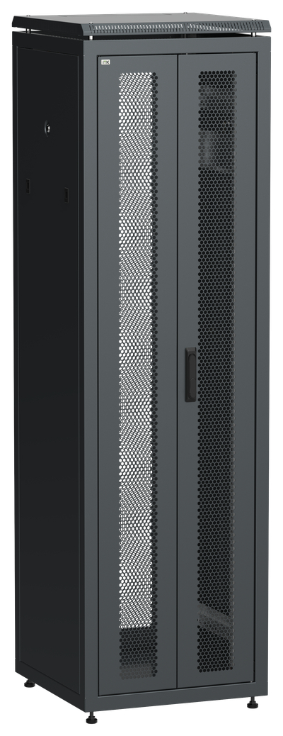 ITK LINEA N Шкаф сетевой 19" 42U 600х600мм двери передняя перфорированная задняя двустворчатая перфорированная черный